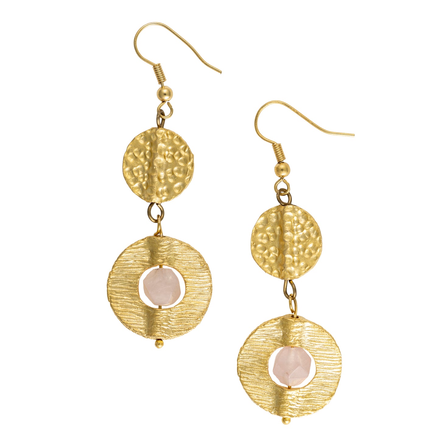 Cosima Earrings in Rose Quartz