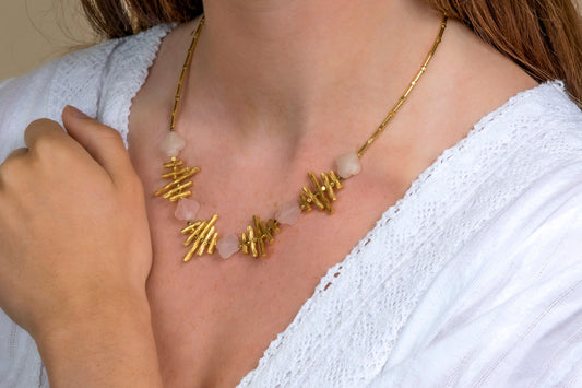 Leilani Necklace in Rose Quartz