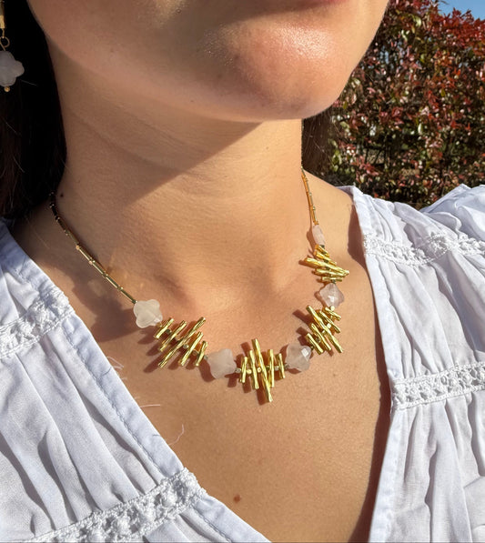 Leilani Necklace in Rose Quartz