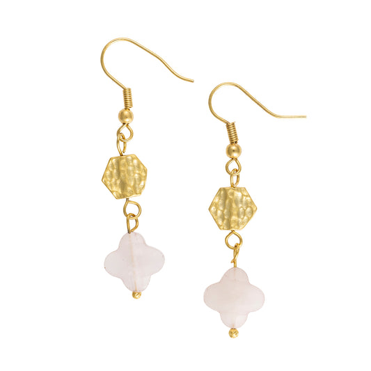 Leilani Earrings in Rose Quartz