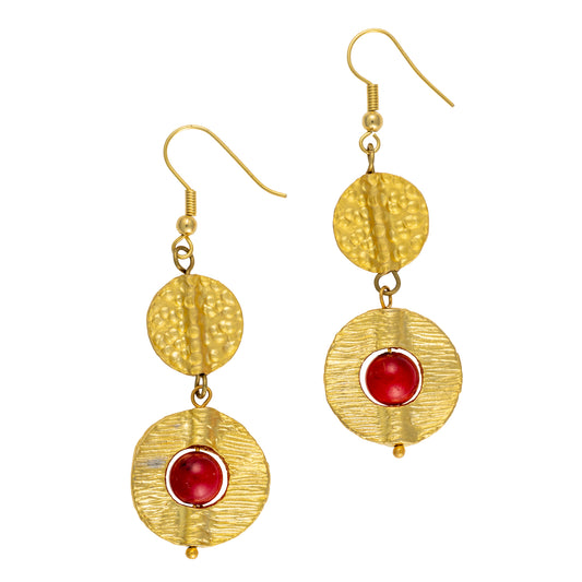 Cosima Earrings in Red Coral
