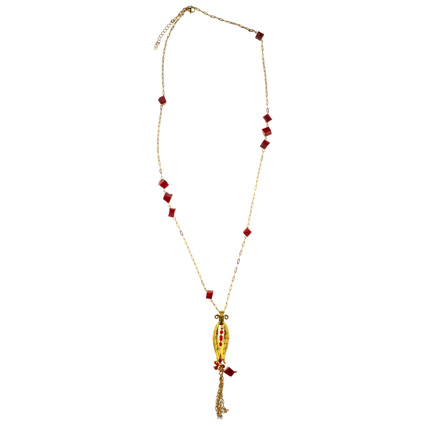 Lilia Necklace in Red Coral
