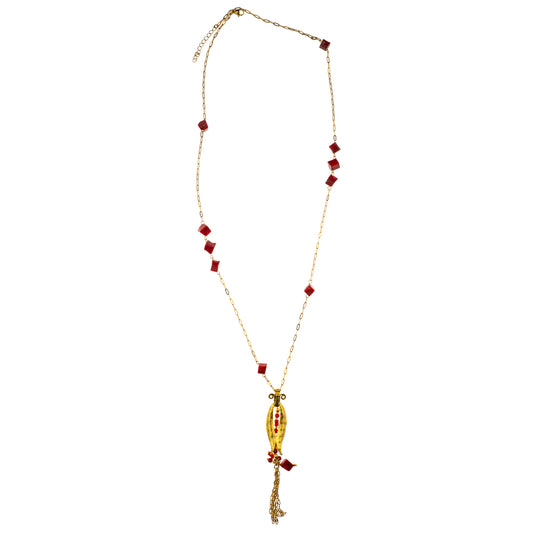 Lilia Necklace in Red Coral