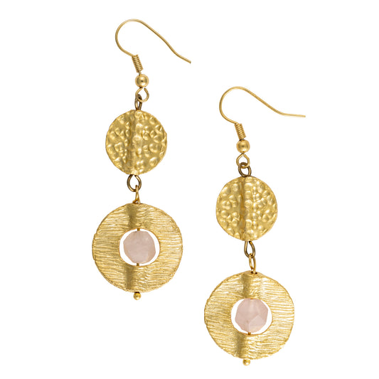 Cosima Earrings in Rose Quartz