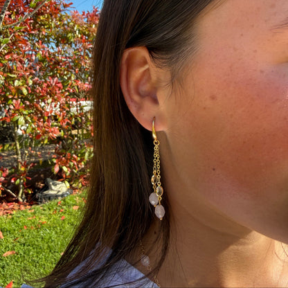 Daisy Earrings in Rose Quartz