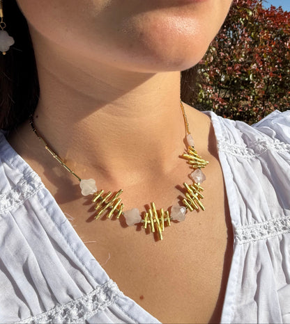 Leilani Necklace in Rose Quartz