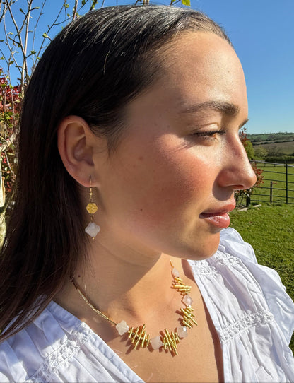 Leilani Necklace in Rose Quartz