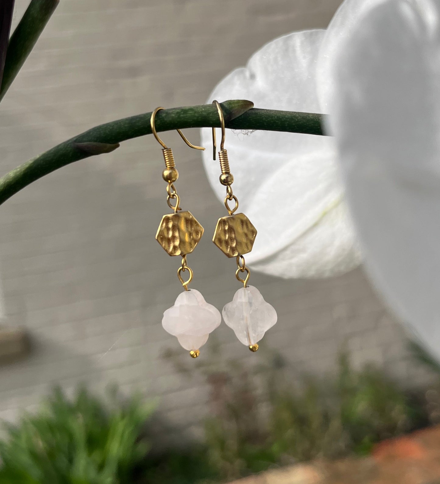 Leilani Earrings in Rose Quartz